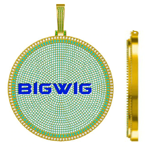 CUSTOM LETTER NECKLACE 3D BIG DISC