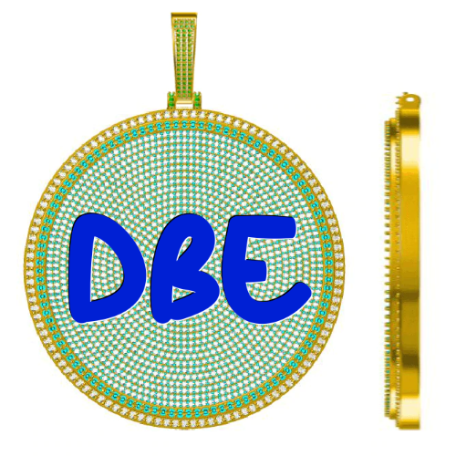 CUSTOM LETTER NECKLACE 3D BIG DISC