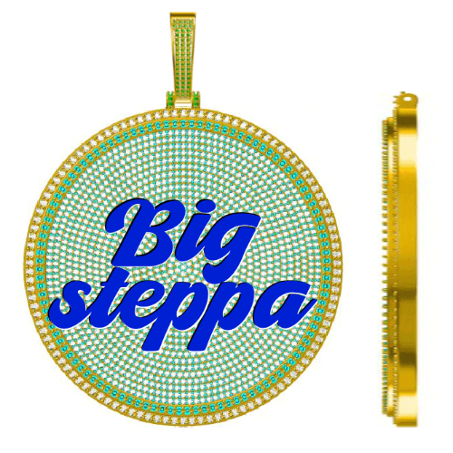 CUSTOM LETTER NECKLACE 3D BIG DISC