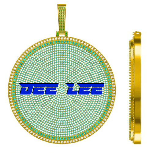 CUSTOM LETTER NECKLACE 3D BIG DISC