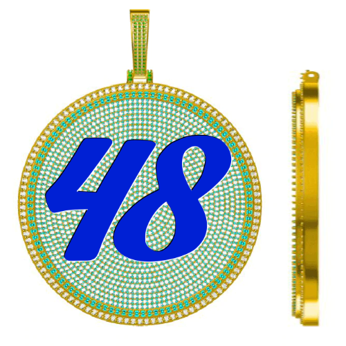 CUSTOM LETTER NECKLACE 3D BIG DISC