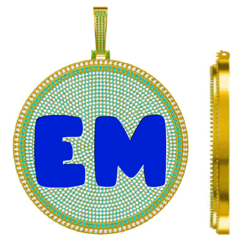 CUSTOM LETTER NECKLACE 3D BIG DISC