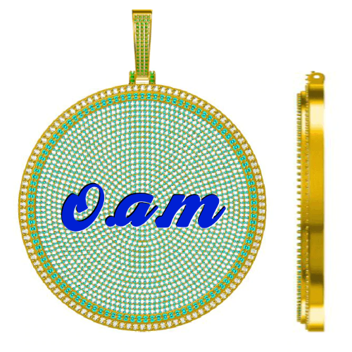 CUSTOM LETTER NECKLACE 3D BIG DISC