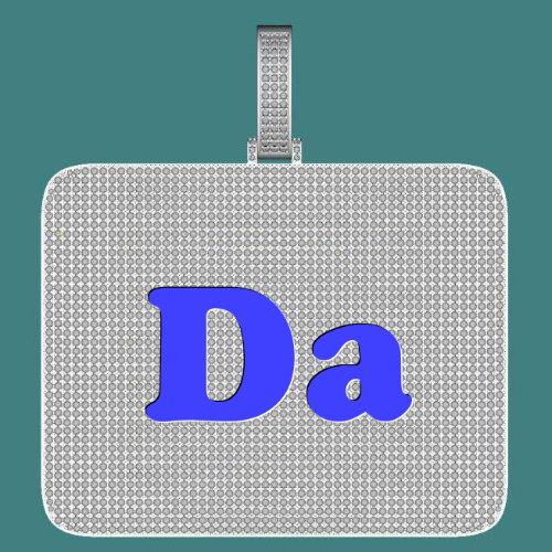 CUSTOM LETTER NECKLACE 3D BIG SQUARE