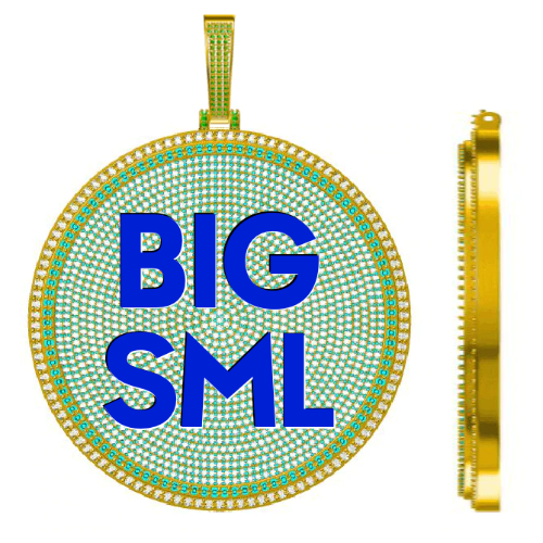 CUSTOM LETTER NECKLACE 3D BIG DISC