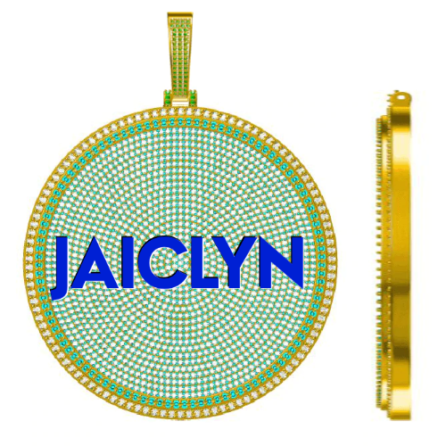 CUSTOM LETTER NECKLACE 3D BIG DISC