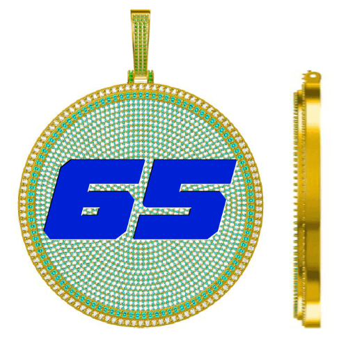 CUSTOM LETTER NECKLACE 3D BIG DISC