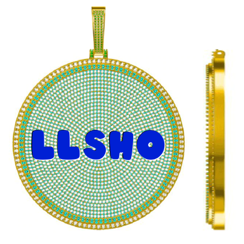 CUSTOM LETTER NECKLACE 3D BIG DISC