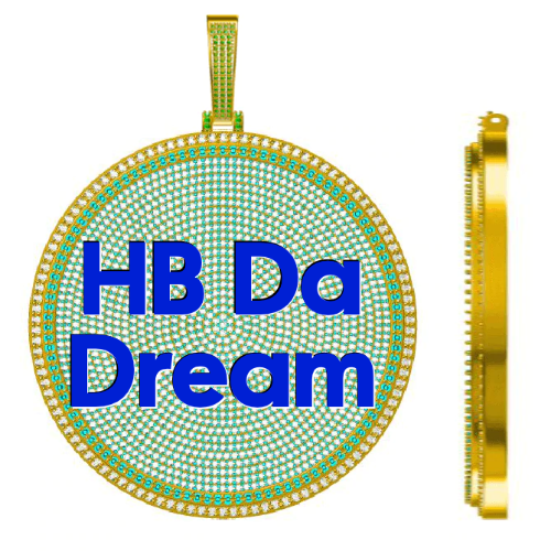 CUSTOM LETTER NECKLACE 3D BIG DISC
