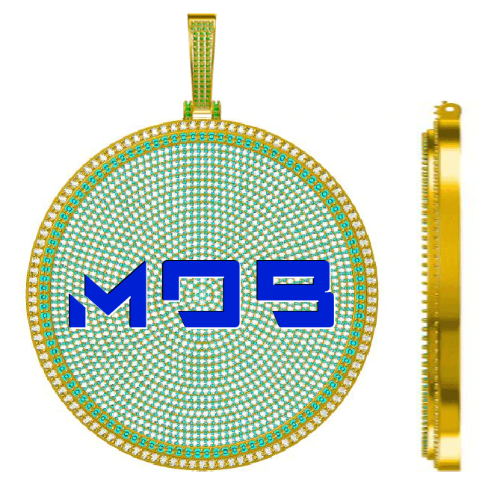 CUSTOM LETTER NECKLACE 3D BIG DISC