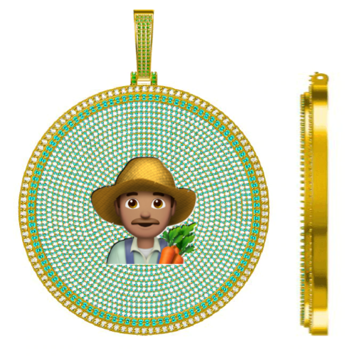 CUSTOM LETTER NECKLACE 3D BIG DISC