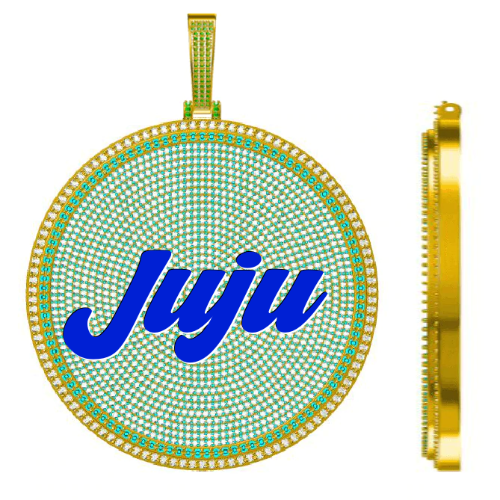 CUSTOM LETTER NECKLACE 3D BIG DISC