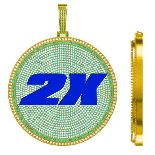 CUSTOM LETTER NECKLACE 3D BIG DISC