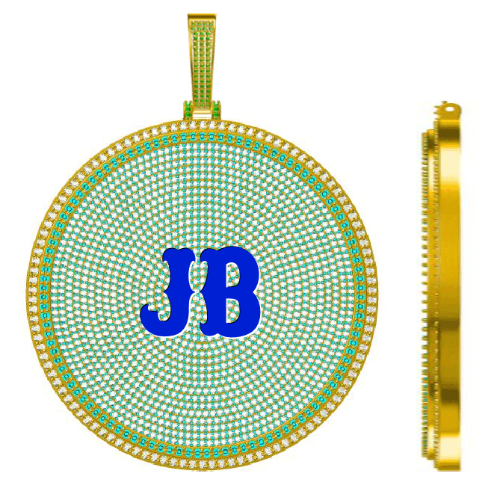 CUSTOM LETTER NECKLACE 3D BIG DISC