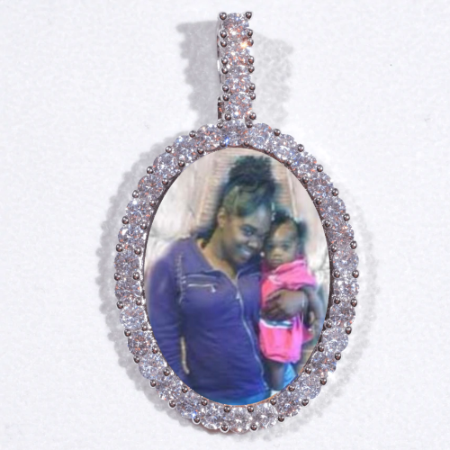 Large 3D Oval Custom Picture Pendant