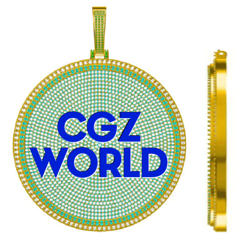 CUSTOM LETTER NECKLACE 3D BIG DISC