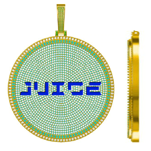 CUSTOM LETTER NECKLACE 3D BIG DISC