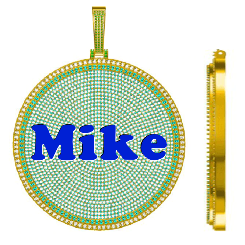 CUSTOM LETTER NECKLACE 3D BIG DISC