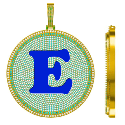 CUSTOM LETTER NECKLACE 3D BIG DISC