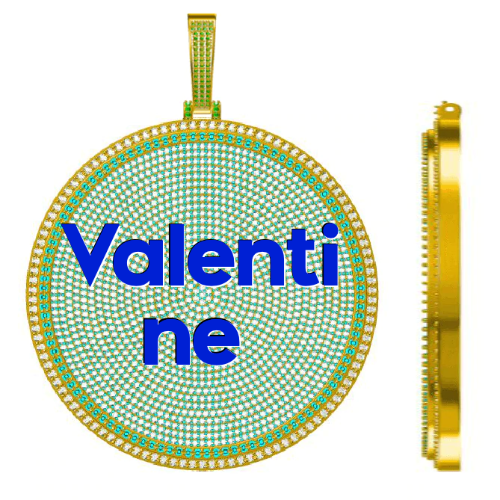 CUSTOM LETTER NECKLACE 3D BIG DISC
