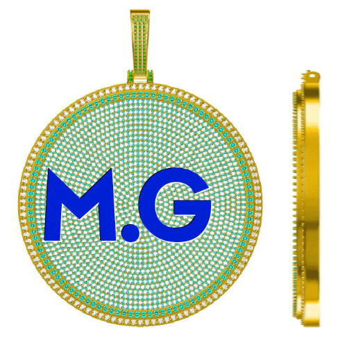 CUSTOM LETTER NECKLACE 3D BIG DISC