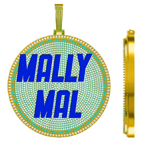 CUSTOM LETTER NECKLACE 3D BIG DISC