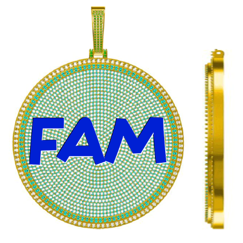 CUSTOM LETTER NECKLACE 3D BIG DISC
