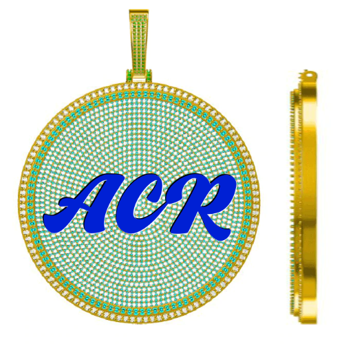 CUSTOM LETTER NECKLACE 3D BIG DISC