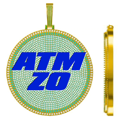 CUSTOM LETTER NECKLACE 3D BIG DISC