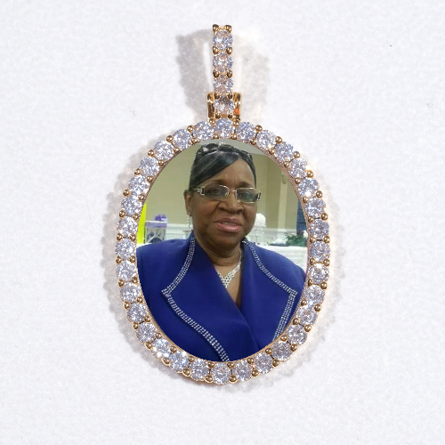 3D Oval Custom Picture Pendant