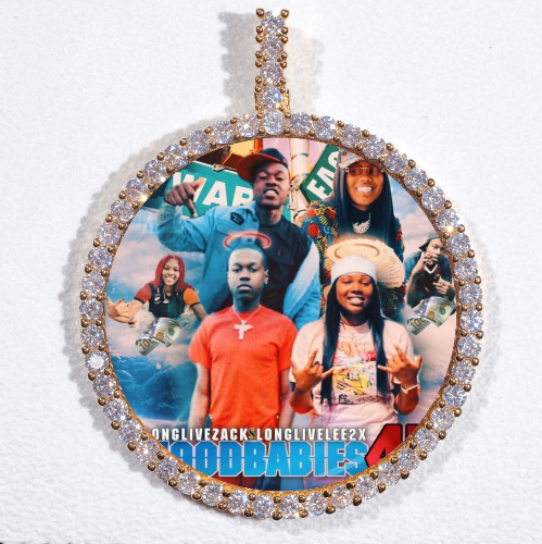 LARGE 3D CIRCLE CUSTOM PICTURE PENDANT
