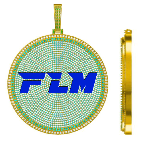CUSTOM LETTER NECKLACE 3D BIG DISC