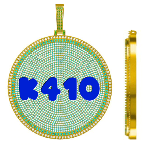CUSTOM LETTER NECKLACE 3D BIG DISC