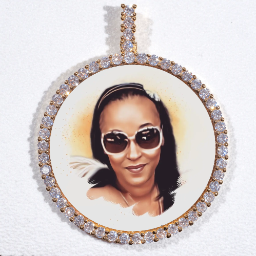 LARGE 3D CIRCLE CUSTOM PICTURE PENDANT