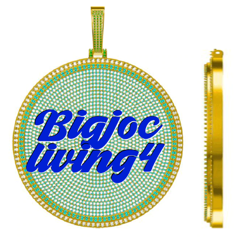 CUSTOM LETTER NECKLACE 3D BIG DISC