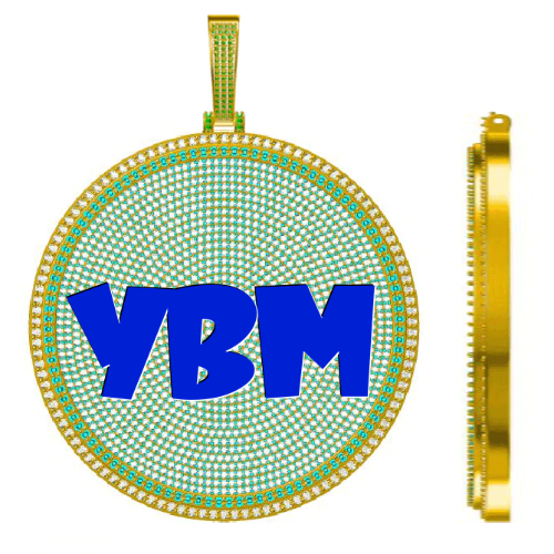 CUSTOM LETTER NECKLACE 3D BIG DISC