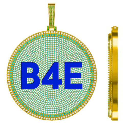 CUSTOM LETTER NECKLACE 3D BIG DISC