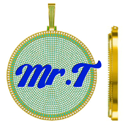 CUSTOM LETTER NECKLACE 3D BIG DISC