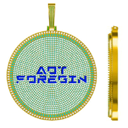 CUSTOM LETTER NECKLACE 3D BIG DISC
