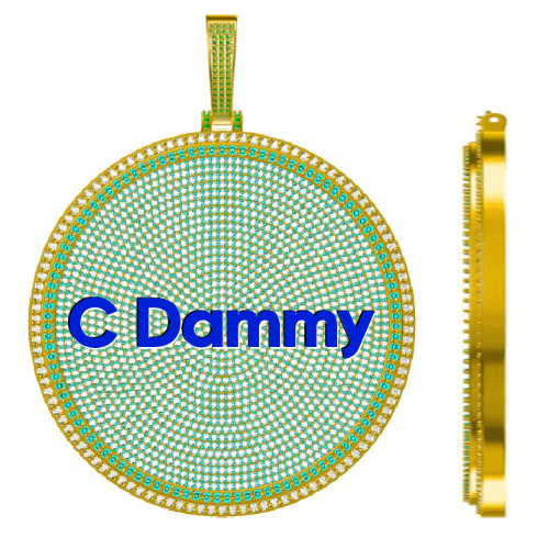 CUSTOM LETTER NECKLACE 3D BIG DISC