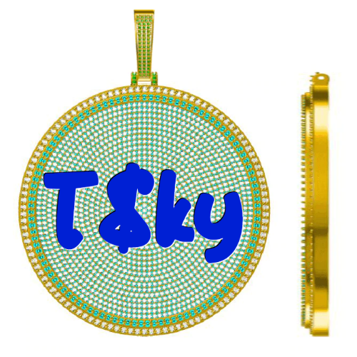 CUSTOM LETTER NECKLACE 3D BIG DISC