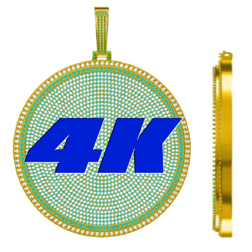 CUSTOM LETTER NECKLACE 3D BIG DISC