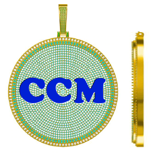 CUSTOM LETTER NECKLACE 3D BIG DISC