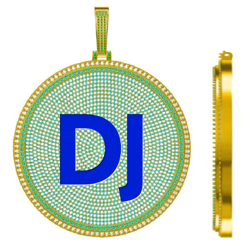 CUSTOM LETTER NECKLACE 3D BIG DISC