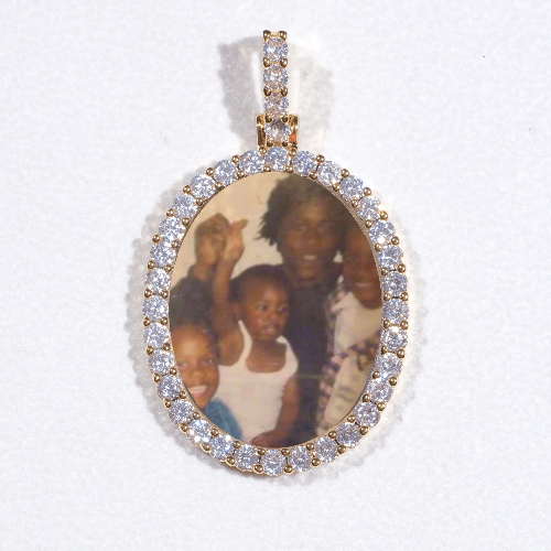 3D Oval Custom Picture Pendant