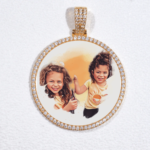 MEDIUM 3D CIRCLE CUSTOM PICTURE PENDANT