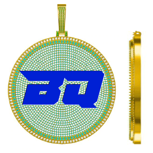 CUSTOM LETTER NECKLACE 3D BIG DISC