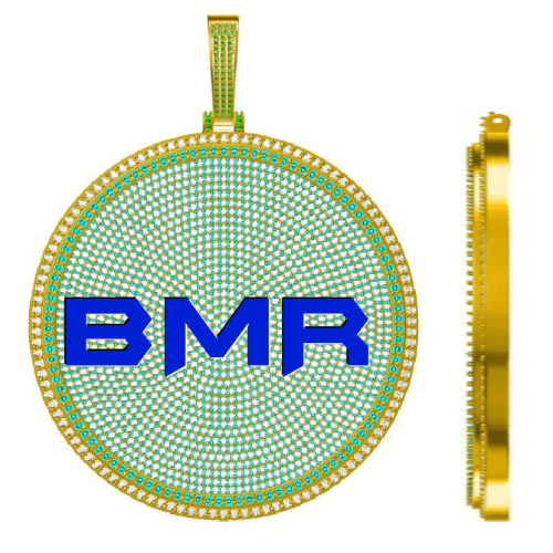 CUSTOM LETTER NECKLACE 3D BIG DISC