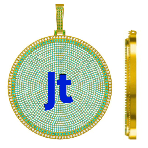 CUSTOM LETTER NECKLACE 3D BIG DISC