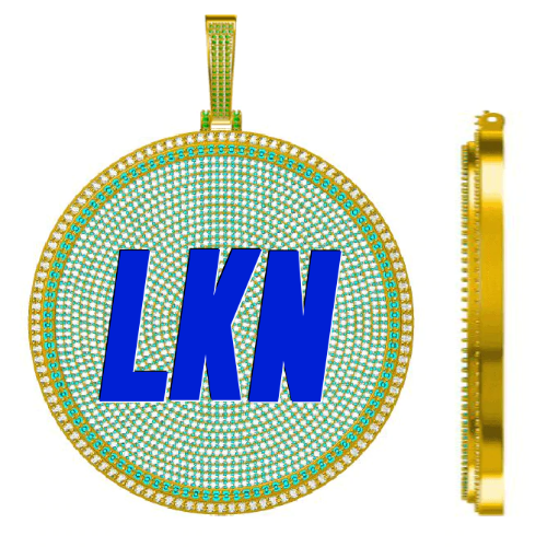 CUSTOM LETTER NECKLACE 3D BIG DISC